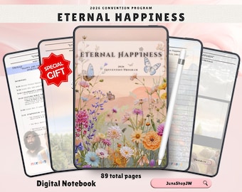 Carnet numérique Convention 2026 Eternal Happiness | PDF hypertexte pour GoodNotes | Télécharger le programme de la convention régionale