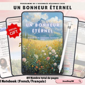 2026 Un bonheur éternel Program de l’assemblée régionale / Cuaderno de convención digital / PDF con hipervínculo para GoodNotes / Francés francés