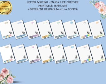 English | 8 Designs Letter Writing Template Printable Stationery with QR code Lined Unlined JW Ministry Enjoy Life Forever | JW Tract