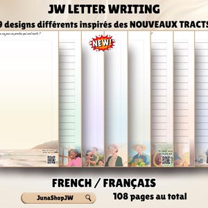 JW Letter Writing French 9 New Tracts | 9 nouveaux tracts en français imprimables | A4 A5 | Ligné / non ligné | Avec ou sans QR