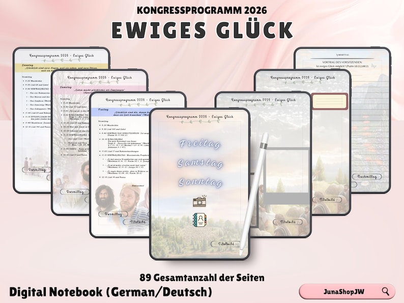 Ewiges Glück
Jehovas Zeugen
Kongressprogramm 2026
JW Assembly Notes
JW Digital Notebook
JW GoodNotes Notebook
JW Notability
Kreiskongress
JW Program
Digital Ministry Tools
GoodNotes JW PDF
JW Template
JW Printable Letter
JW Letter Writing
JW Digital Stickers
JW Service Year
JW Gift Digital
JW Stationery
JW PNG SVG Sticker
JW Convention
German Deutsch
Eternal Happiness
Felices para siempre
JW Kids Activity
KW Kids Book
JW coloring workbook
