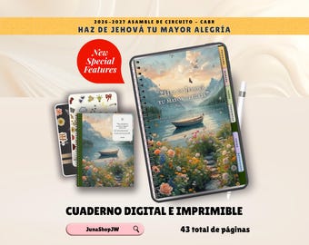 2026-2027 TJ Asamblea de circuito con representante de la sucursal | Haz de Jehová tu mayor alegría | CABR cuaderno digital e imprimible