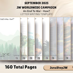JW Letter Writing September Campaign 2025 Worldwide Digital Paper | An End to War -How? | JW Stationery 160 Pages Lined Unlined | A4 size