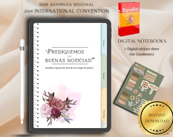 2024 asamblea regional Prediquemos las buenas noticias Notebook JW Convencion Notebook with Internacional Convention Digital Spanish