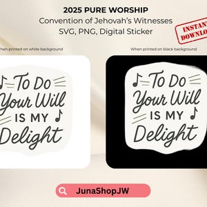 Adoration pure convention 2025 JW Sticker | Fichier PNG Goodnotes SVG | Sticker numérique Témoin de Jéhovah | Licence PoD incluse