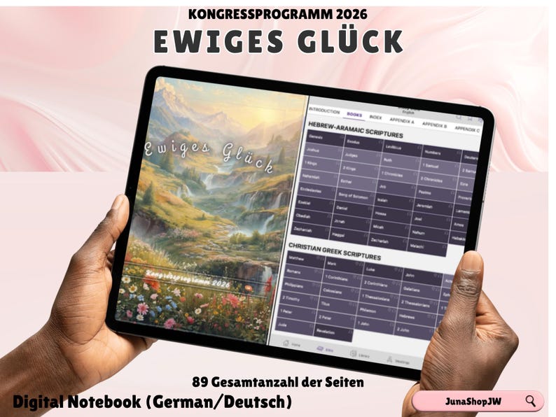 Ewiges Glück
Jehovas Zeugen
Kongressprogramm 2026
JW Assembly Notes
JW Digital Notebook
JW GoodNotes Notebook
JW Notability
Kreiskongress
JW Program
Digital Ministry Tools
GoodNotes JW PDF
JW Template
JW Printable Letter
JW Letter Writing
JW Digital Stickers
JW Service Year
JW Gift Digital
JW Stationery
JW PNG SVG Sticker
JW Convention
German Deutsch
Eternal Happiness
Felices para siempre
JW Kids Activity
KW Kids Book
JW coloring workbook