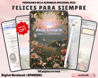 2026 Felices para siempre / Digital Programa de la asamblea regional / PDF con hipervínculo para GoodNotes / Asamblea de los testigos de Jehová