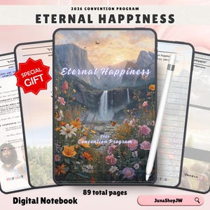 2026 Eternal Happiness Digital Convention Notebook | Hyperlinked PDF for GoodNotes | Regional Convention Program Download