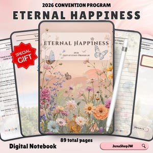 2026 Eternal Happiness Digital Convention Notebook | Hyperlinked PDF for GoodNotes | Regional Convention Program Download