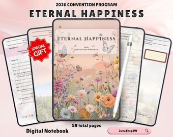 2026 Eternal Happiness Digital Convention Notebook | Hyperlinked PDF for GoodNotes | Regional Convention Program Download