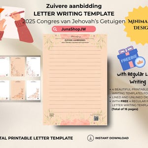 2025 Zuivere aanbidding Brief Vorlage | 4 Schöne Designs | Niederländisch NL | Sjabloon voor Briefpapier | 2025 JW Kongres |