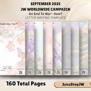 JW Letter Writing September Campaign 2025 Worldwide Digital Paper | An End to War -How? | JW Stationery 160 Pages Lined Unlined | A4 size