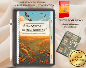 2024 asamblea regional Prediquemos las buenas noticias Notebook JW Convencion Notebook with Internacional Convention Digital Spanish