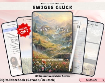 2026 Ewiges Glück Kongreßprogramm | Digitales Notizbuch | JW Konvention | Deutsch English
