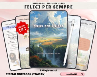 2026 Felici per sempre Programma del congresso Digital Convention Notebook Italian / Hyperlinked PDF for GoodNotes / Regional Convention