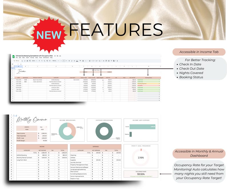 Ultimate Bookkeeping Management Template Google Sheet Airbnb Rental ...