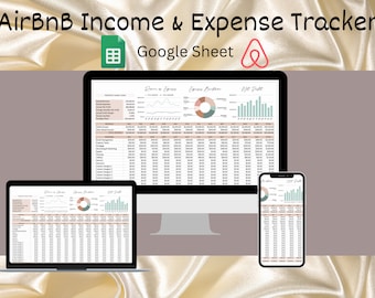 AirBnb Simple Income & Expense Budget Tracker Google Sheets Vacation Rental Property Spreadsheet Excel VRBO Bookkeeping Management Template