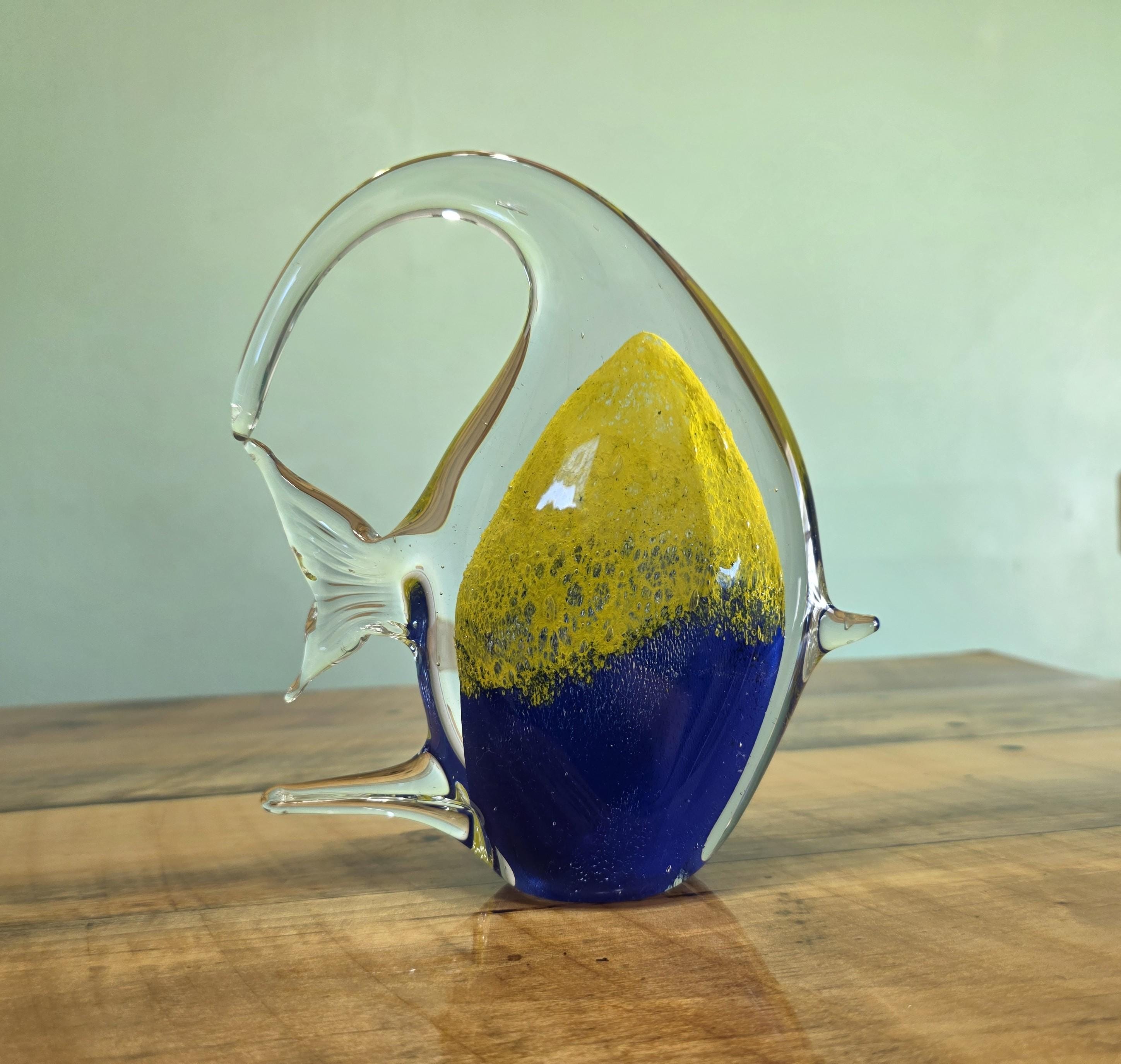 Vintage Blue Glass Fish - Etsy
