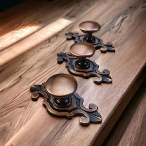 Decorative Floral Cabinet Knob, Antique Copper Aluminum Alloy Drawer Pull