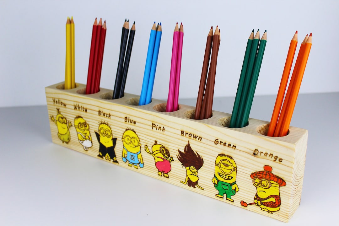 Pencil Holder Wooden Pencil Case Handmade Kids Gift Back Etsy