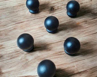 Matte Black Ball Cabinet Knob 25mm, Modern Minimalist Furniture Pull