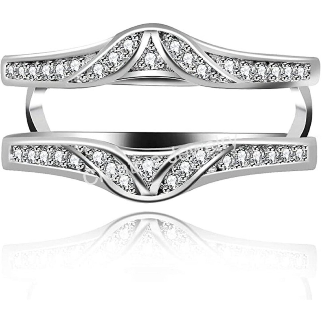 Enhancer Ring Jacket for Anniversary Gift, 1ct Moissanite Wedding