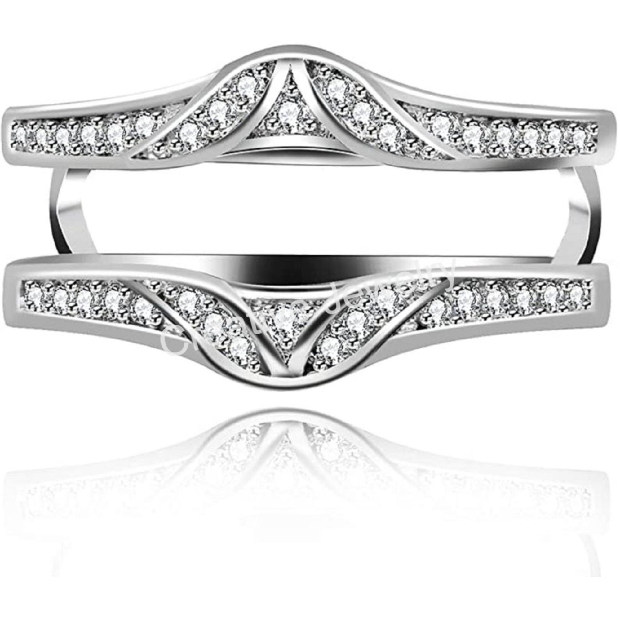 Enhancer Ring Jacket for Anniversary Gift, 1ct Moissanite Wedding