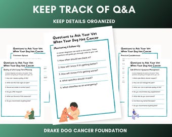 Dog Cancer Care Planner: Printable Vet Visit Worksheet with Questions for Pet Wellness Support