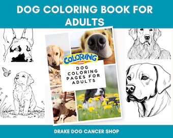 Printable Dog Coloring Book for Adults & Teens: Stress Relief with Bonus Line Art PDF