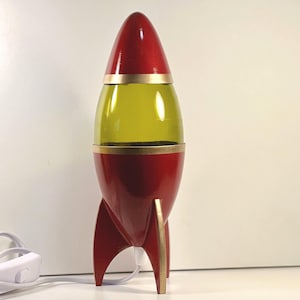 Mid-Century Modern Table Lamp: Upcycled Wine Bottle Shade, 3D-Printed Base, Govee Smart Bulb