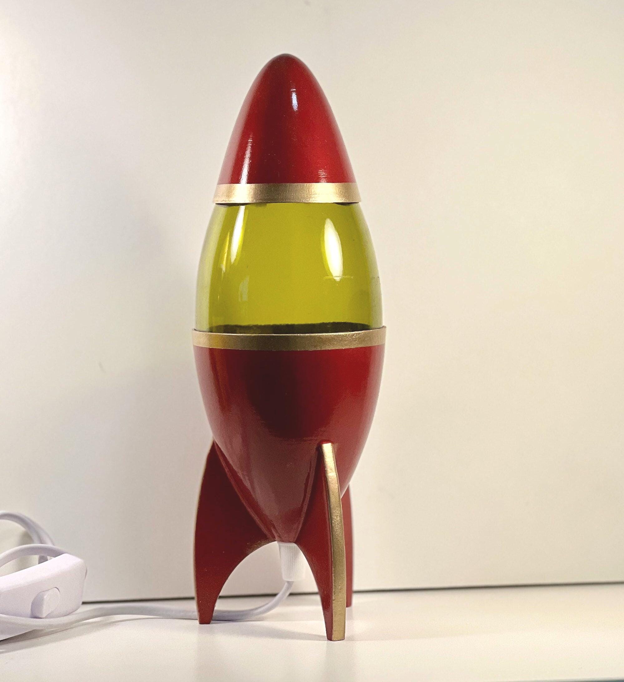 Mid-Century Modern Table Lamp: Upcycled Wine Bottle Shade, 3D-Printed Base, Govee Smart Bulb