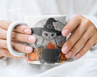 Pumpkin Spice and Everything Nice - Cute Fall Mug - Cat Mug - Ceramic 11oz Mug - Halloween Coffee Mugs