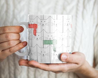 Cat Christmas Mug, Cats Mug