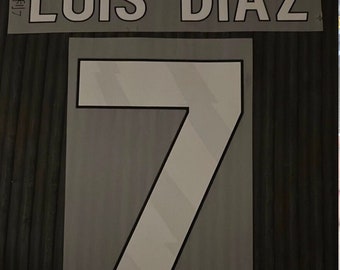 Liverpool, Luis Díaz 7, 2023 Díaz, conjunto de nombres de la liga principal blanca, tamaño del jugador