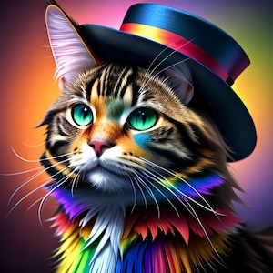 Ensemble de téléchargement d'illustrations numériques CATS In Hat (Vol 1) 50 Jpg
