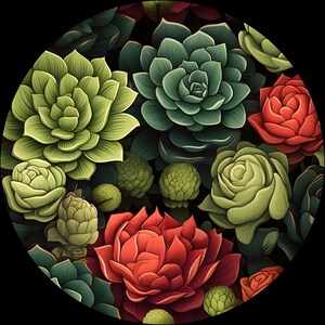 SUCCULENTS Coaster Ready To Press Sublimation Heat Transfer Print Bundles of 60 Designs Choice Of 14 Sizes (PALMSUCCULENTSS1-240)