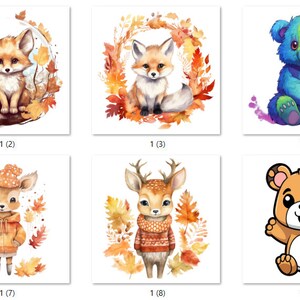 WOODLAND ANIMALS Listo para presionar Impresiones de transferencia por sublimación Paquete de 10 con opción de 10 paquetes (CDwoodlan1-100)#1