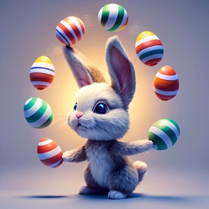Osterhasen-Sublimationsdruck, druckreifes Wärmetransferpaket mit 10 Bilddrucken (LMHEaster bunnys (371-380)