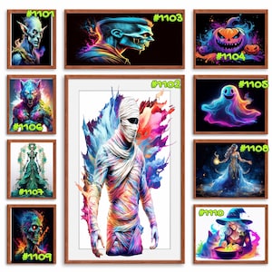 Halloween-klaar om te drukken sublimatie warmteoverdracht printbundels van 10 prints, keuze uit 10 bundels (LMHHALLOWEEN1101-1200)