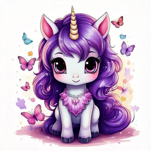 CHIBI UNICORNS 50 JPG Clipart digital Download Bundle (LMHCHIBIUNICORNS451-500)