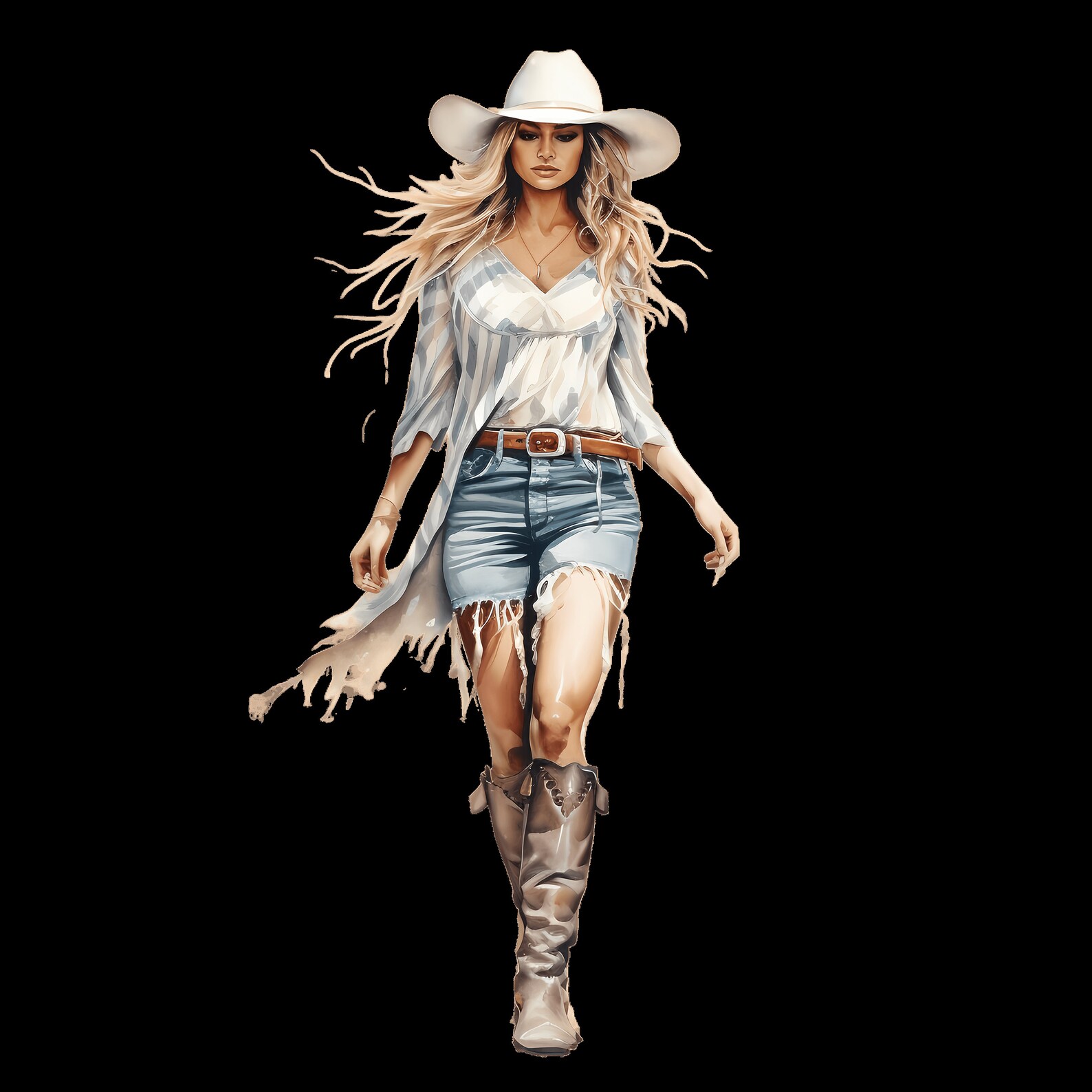 10 Cowgirl Inspired Ready to Press Sublimation Transfer Prints