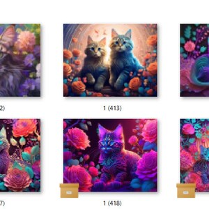Impression florale par sublimation, transfert thermique, prête à l'emploi, lots de 10 motifs, choix de 10 lots (LMHFLORALCATS401-500)
