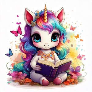 CHIBI UNICORNS 50 JPG Clipart digitaler Download Bundle (LMCHHIBIUNICORNS101-150)