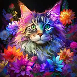 Ensemble de téléchargement numérique de clipart floral Cat 100 JPG (FLORALCATS201-300) VOL 3