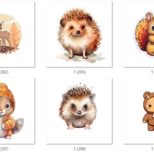 10 lots de 10 images d'impression par transfert thermique par sublimation, prêtes à être imprimées, inspirées d'animaux de la forêt (DMCozywinter201-300) n° 3