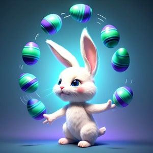 Osterhasen-Sublimationsdruck, druckreifes Wärmetransferpaket mit 10 Bilddrucken (LMHEaster bunnys 331-340)
