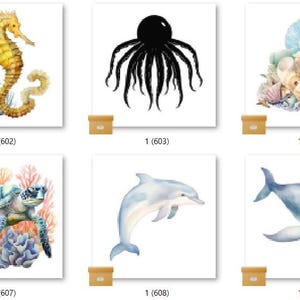 Sea Life bereit, Sublimationswärmetransferdruck-Bundles mit 10 Drucken Auswahl von 10 Bündeln (DAGSEALIFE601-700)