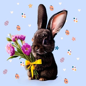 Osterhasen-Sublimationsdruck, druckreifes Wärmetransferpaket mit 10 Bilddrucken (LMHEaster bunnys 491-500)