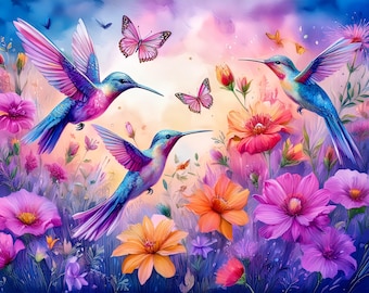 Hummingbird 50 JPG Clip Art Image Digital Download Bundle for commercial use (lMHHUMMINGBIRS1-50)