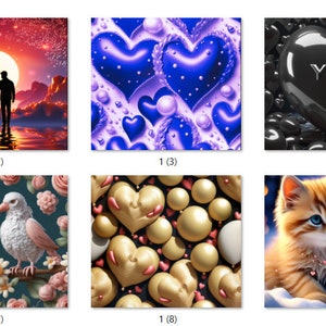 LIEFDE & ANNIVERSARY Kant-en-klare sublimatie warmteoverdracht printbundel van 10 afbeeldingen met keuze uit 10 bundels (CAGlove1-100)